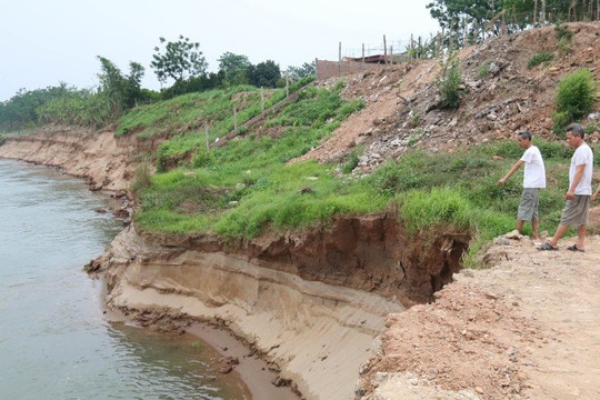 Kiểm tra thực tế tình trạng sạt lở bờ sông tại tỉnh Phú Thọ