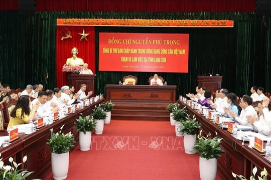Tổng Bí thư Nguyễn Phú Trọng thăm và làm việc tại tỉnh Lạng Sơn
