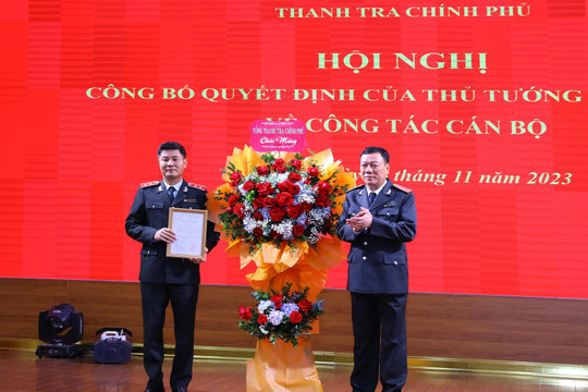 Trao quyết định bổ nhiệm Phó Tổng Thanh tra cho ông Nguyễn Văn Cường