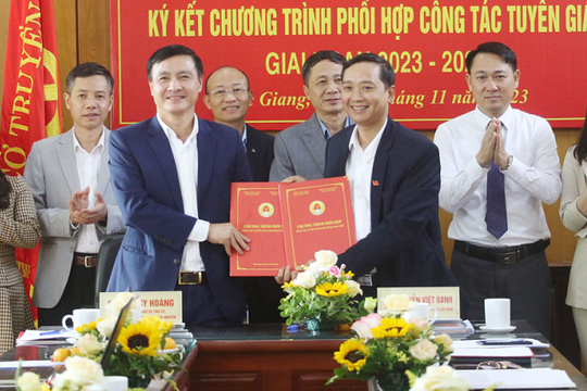 Bắc Giang - Thái Nguyên: Ký kết chương trình phối hợp, liên kết công tác tuyên giáo