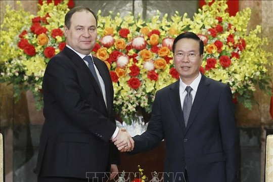 Chủ tịch nước Võ Văn Thưởng tiếp Thủ tướng Cộng hòa Belarus