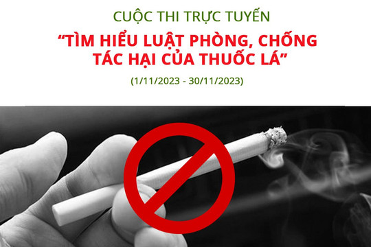 [THÔNG BÁO] - Kết quả Cuộc thi trực tuyến “Tìm hiểu Luật phòng, chống tác hại của thuốc lá” trên Báo điện tử Tài nguyên và Môi trường năm 2023