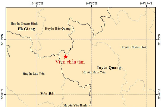 Hàm Yên – Tuyên Quang xảy ra động đất 4 độ ritcher