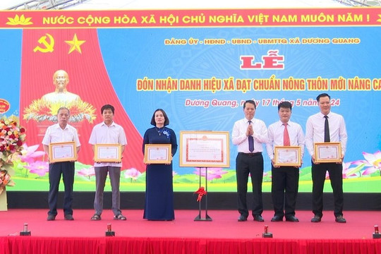 Xã Dương Quang (huyện Gia Lâm): Đón nhận Xã đạt chuẩn nông thôn mới nâng cao