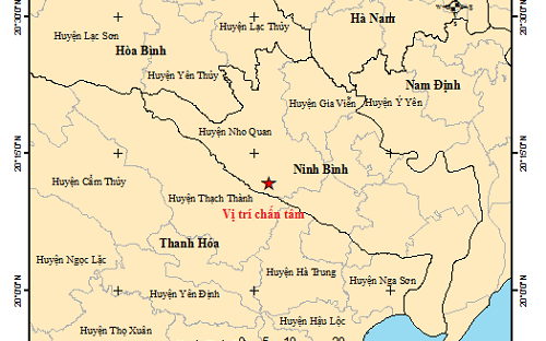 Động đất 3,4 độ Richter tại tỉnh Ninh Bình