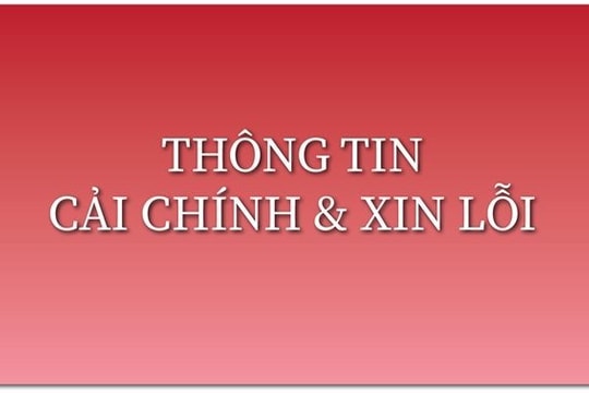 Cải chính và xin lỗi