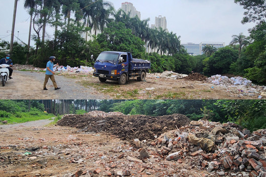 Hà Nội: Tái diễn tình trạng đổ trộm phế thải tại phường Phú Diễn