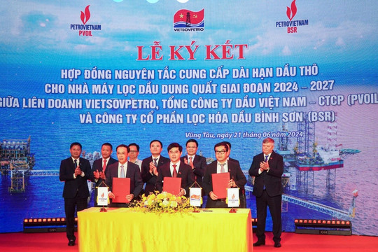 Vietsovpetro, PVOIL, BSR ký kết cung cấp dài hạn dầu thô cho NMLD Dung Quất