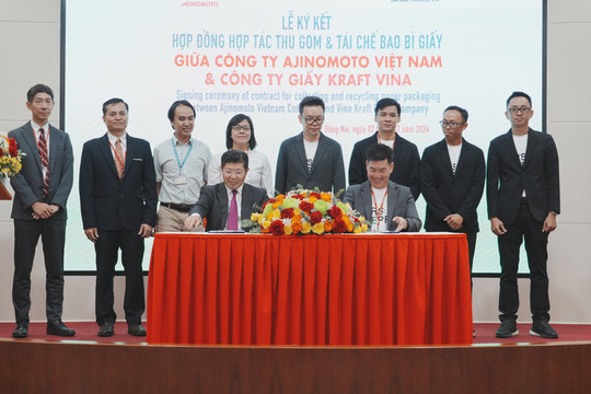 Giấy Kraft Vina và Ajinomoto Việt Nam hợp tác thu gom, tái chế bao bì giấy theo chương trình EPR