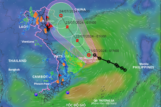 Áp thấp nhiệt đới đi qua quần đảo Hoàng Sa