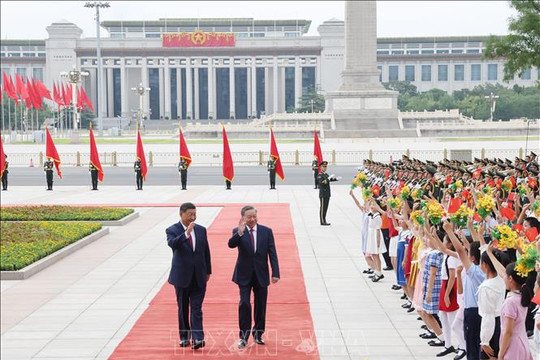 Lễ đón Tổng Bí thư, Chủ tịch nước Tô Lâm và Phu nhân thăm cấp Nhà nước tới Trung Quốc