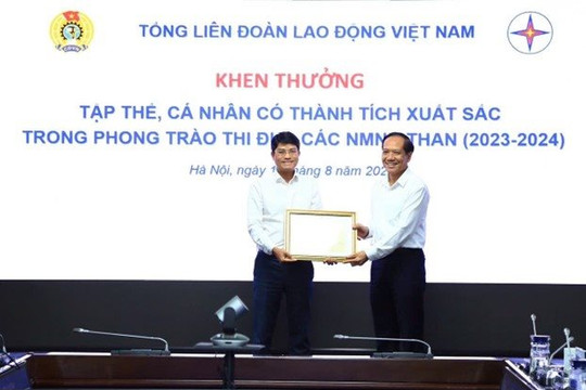 Công ty Nhiệt điện Nghi Sơn nhận bằng khen của Tổng Liên đoàn Lao động Việt Nam