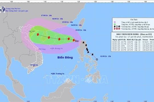 Bão số 3 ảnh hưởng trực tiếp đến đất liền Việt Nam
