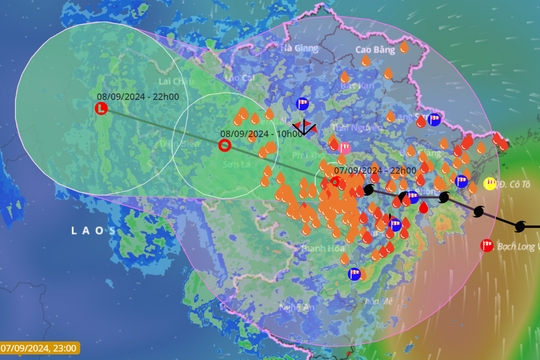 Bão số 3 hồi 23h ngày 7/9: Suy yếu xuống còn cấp 8-9, giật cấp 11