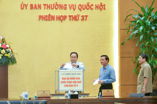 Ủy ban Thường vụ Quốc hội ủng hộ đồng bào khắc phục hậu quả cơn bão số 3