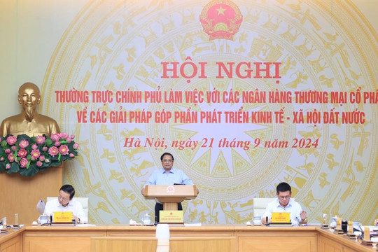 Thường trực Chính phủ làm việc với các ngân hàng thương mại cổ phần