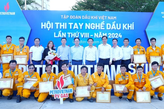 PV GAS đạt thành tích cao tại Hội thi tay nghề ngành Dầu khí lần thứ VIII năm 2024