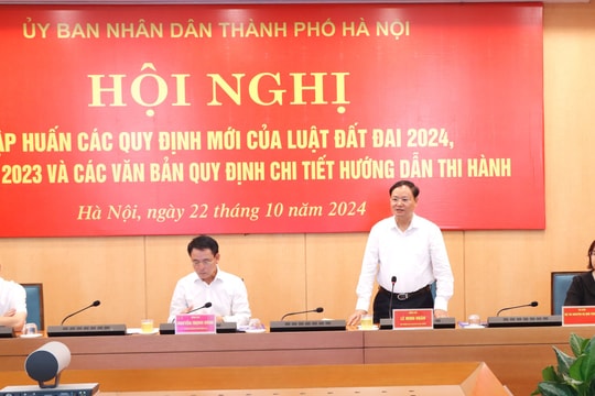 Bộ TN&MT tập huấn các điểm mới của Luật Đất đai 2024 và các Nghị định hướng dẫn thi hành tại Hà Nội