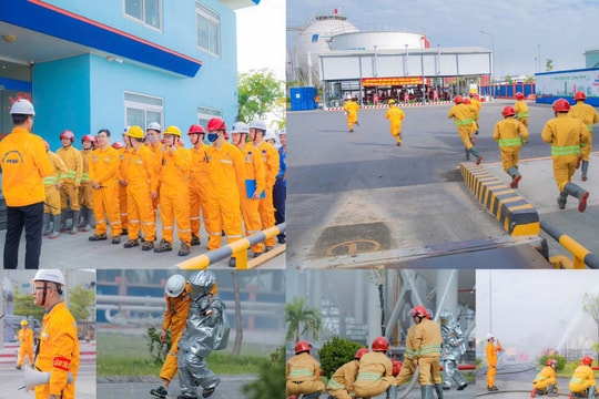 Diễn tập phương án chữa cháy, cứu nạn cứu hộ tại Kho LPG Đình Vũ, Hải Phòng