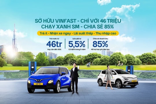 46 triệu đồng sở hữu xe Vinfast, lãi suất cố định 5,5% trong 5 năm