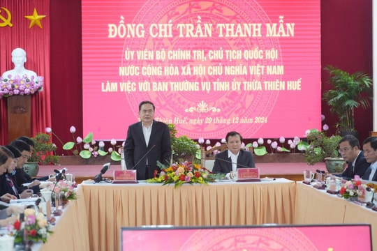 Chủ tịch Quốc hội Trần Thanh Mẫn làm việc với tỉnh Thừa Thiên - Huế