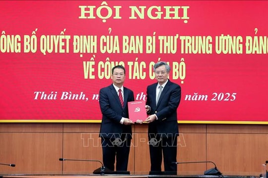 Ông Nguyễn Mạnh Hùng giữ chức Phó Bí thư Tỉnh ủy Thái Bình