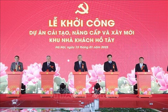 Tổng Bí thư Tô Lâm dự Lễ khởi công Dự án cải tạo, nâng cấp và xây mới khu Nhà khách Hồ Tây