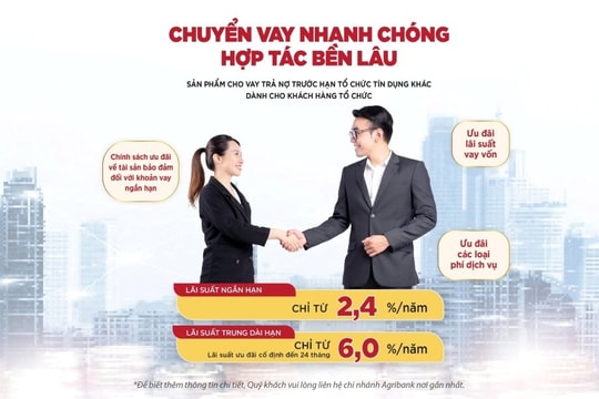 Agribank triển khai cho vay trả nợ trước hạn tổ chức tín dụng khác