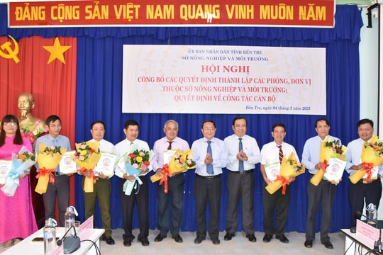 Sở Nông nghiệp và Môi trường Bến Tre công bố bộ máy mới sau hợp nhất