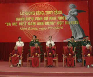 Kiên Giang: Long trọng tổ chức lễ phong tặng, truy tặng Bà mẹ Việt Nam anh hùng