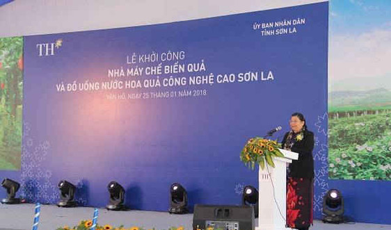 Phó Chủ tịch Quốc hội Tòng Thị Phóng dự Lễ khởi công Nhà máy chế biến hoa quả công nghệ cao Sơn La