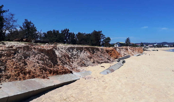 Kè chống xói lở bờ biển Tam Quan (Hoài Nhơn, Bình Định) hư hỏng: Do thiên tai, thiết kế và thi công ẩu!