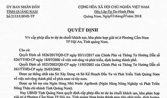 Chủ tịch UBND tỉnh Quảng Nam bị giả chữ ký để thổi giá đất