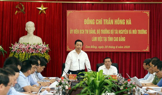 Bộ trưởng Bộ Tài nguyên và Môi trường Trần Hồng Hà làm việc tại Cao Bằng