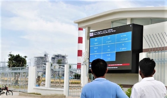  Nhiệt điện Vĩnh Tân đưa vào sử dụng Bảng điện tử thông số môi trường
