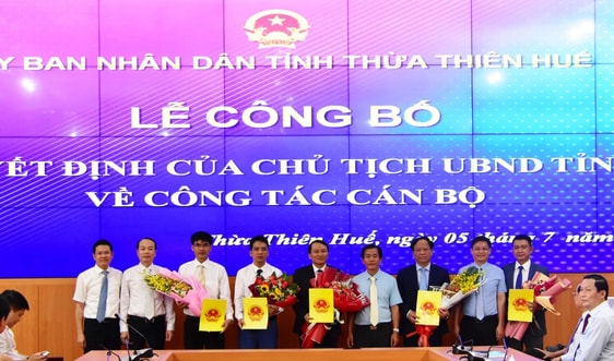 Thừa Thiên Huế: Bổ nhiệm lãnh đạo Sở Tài chính, Sở Du lịch và Sở NN&PTNT