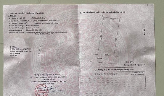 Phát hiện phôi giấy chứng nhận quyền sử dụng đất giả mạo ở Quảng Trị