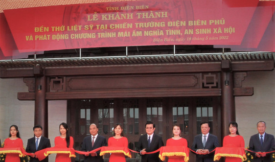 Chủ tịch nước Nguyễn Xuân Phúc dự Lễ Khánh thành Đền thờ Liệt sỹ tại Chiến trường Điện Biên Phủ