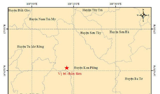 Xảy ra 4 trận động đất liên tiếp tại Kon Tum