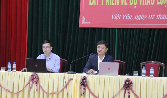 Việt Yên - Bắc Giang: Tổ chức hội nghị lấy ý kiến về dự thảo Luật đất đai (sửa đổi)