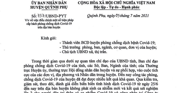 Thái Bình: Gỡ bỏ thực hiện giãn cách xã hội tại huyện Quỳnh Phụ