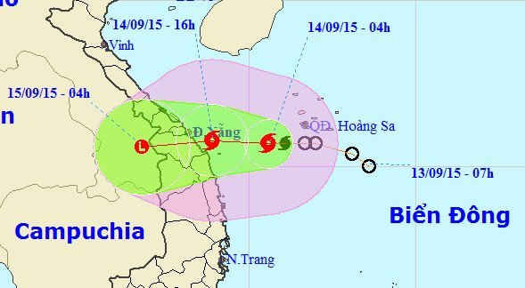 Chiều tối nay, bão số 3 sẽ vào vùng biển Đà Nẵng-Quảng Ngãi