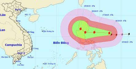Bão Koppu mạnh cấp 13 ngoài khơi phía Đông Philippines