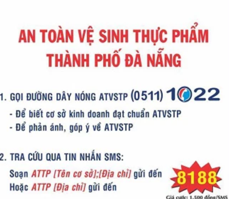 Đà Nẵng: Gần 900 tin nhắn tra cứu ATVSTP qua tổng đài 1022