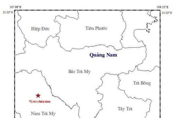 Quảng Nam: Động đất gây rung lắc tại Bắc Trà My