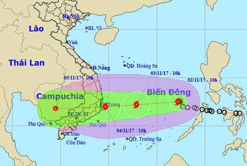 Tin bão khẩn (cơn bão số 12):  Sẽ đổ bộ vào Nam Trung bộ