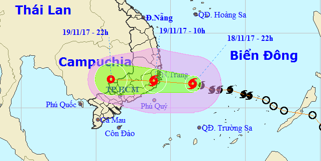 Bão số 14: Mưa lớn, gió mạnh tại các tỉnh Nam Trung Bộ, Đông Nam Bộ