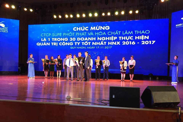 Supe Lâm Thao: Top 30 doanh nghiệp quản trị tốt nhất HNX 2016 - 2017