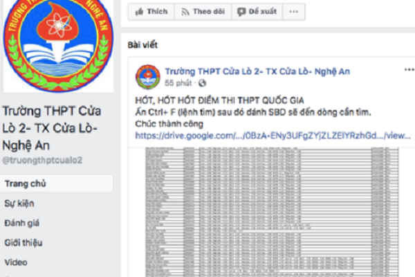 Nghệ An: Một Phó phòng của Sở GD&ĐT bị cánh cáo vì để “lộ” kết quả thi THPT Quốc gia