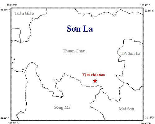 Xuất hiện động đất 3.9 độ richter tại Sơn La